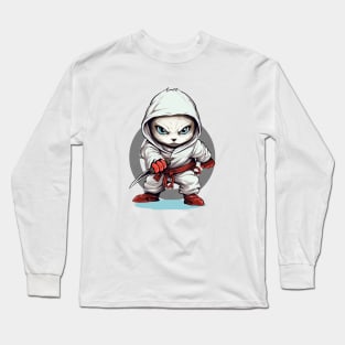 Ninja White Cat Unleashed Long Sleeve T-Shirt